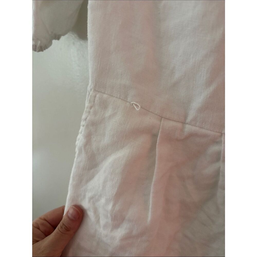 Orvis White 100% Linen Button-Front Midi Dress Size Small - Picture 7 of 8